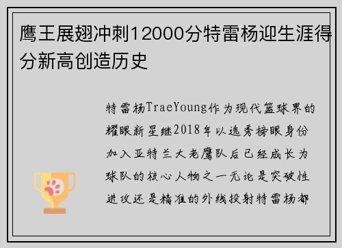 鹰王展翅冲刺12000分特雷杨迎生涯得分新高创造历史